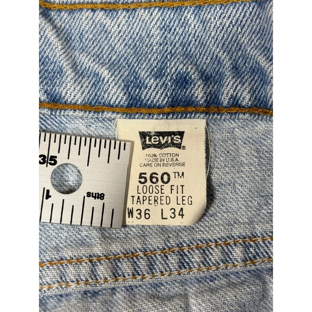 Vintage 90s Levi 560 Loose Fit Tapered Leg Jeans Mens 36x34 R Tab Denim USA